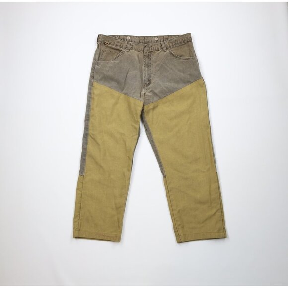 Vintage 90s Wrangler Mens Size 36x27 Faded Hunting Field Brush Denim Jean Brown - Picture 1 of 11
